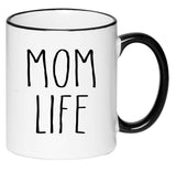 Mom Life Farmhouse Mug Coffee Cup, Gift for Her, Farmhouse Decor, Gift for Women, Hot Chocolate, 11 Ounce Ceramic Mug