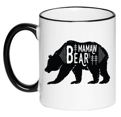 Mamaw Bear Cute Farmhouse Mug Coffee Cup, Gift for Her, Farmhouse Decor, Gift for Women, Hot Chocolate, 11 Ounce Ceramic Mug