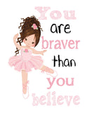 Ballerina Motivational Nursery Decor Set of 4 Unframed Prints Promise Me You will Always Remember Braver, Stronger, Smarter in Pink