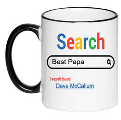Best Papa Personalized Fathers Day Coffee Cup, Gift for Him, Black and White 11 Ounce Ceramic Mug