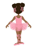Custom African American Ballerina Love in Pink Personalized Monogram Nursery Decor Set of 4 Unframed Prints