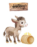 Cow, Pig, Horse and Donkey Watercolor Farm Animal Nursery Little Boys Room Decor Set of 4 Unframed Prints