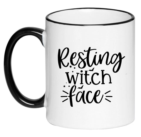 Resting Witch Face Funny Humorous Sarcastic Adult Halloween Coffee Cup, 11 Ounce Ceramic Mug
