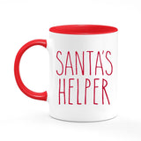 Santa's Helper Christmas Farmhouse Mug Coffee Cup, Hot Cocoa Mugs, Stocking Stuffer, 11 Ounce Ceramic Mug