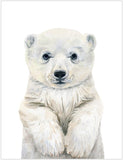 Watercolor Baby Polar Bear Arctic Animal Nursery Unframed Print