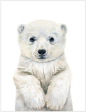 Watercolor Baby Polar Bear Arctic Animal Nursery Unframed Print