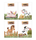 Cow, Pig, Horse and Goat Watercolor Farm Animal Nursery or Toddler Decor Set of 4 Unframed Prints