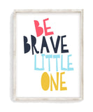 Super Boy Superhero Motivational Nursery Decor Unframed Print Be Brave Little One