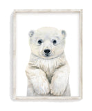 Watercolor Baby Polar Bear Arctic Animal Nursery Unframed Print