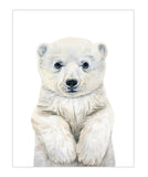 Watercolor Baby Polar Bear Arctic Animal Nursery Unframed Print