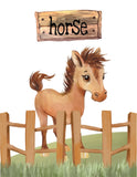 Farm Animal Nursery Little Boys Room Decor Set of 4 Unframed Prints - Cow, Pig, Horse and Donkey