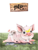 Farm Animal Nursery Little Boys Room Decor Set of 4 Unframed Prints - Cow, Pig, Horse and Donkey