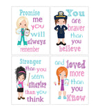 Girl Power Motivational Nursery Decor Set of 4 Prints Promise Me You Will Always Remember - Doctor, Navy Officer, Teacher and Scientist