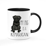 My Pug Is A Repuglican Funny Cute Adorable Republican Politics Black and White Dog Coffee Mug