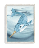 Watercolor Narwhal Arctic Animal Nursery Unframed Print