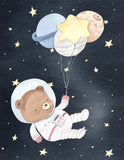 Reach for the Stars Watercolor Sloth and Bear Astronaut Animals Outer Space Nursery Decor Set of 3 Unframed Prints