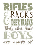 Deer What Little Boys Are Made Of Watercolor Nature Nursery Unframed Set of 3 Prints Rustic Hunting Outdoor Themed Decor