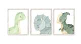 Watercolor Dinosaur Nursery Childrens Decor Set of 3 Unframed Dino Prints