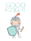 Good Knight Sweet Dreams Knight and Dragon Nursery or Little Boys Rooms Decor Set of 2 Unframed Prints