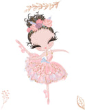 Watercolor Ballerina Pink and Gold Ballet Nursery Little Girls Room Decor Unframed Print