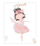 Watercolor Ballerina Pink and Gold Ballet Nursery Little Girls Room Decor Unframed Print