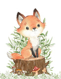 Watercolor Woodland Animals Nursery Set of 6 Unframed Prints Bear Raccoon Fox Beaver Rabbit and Deer with Greenery