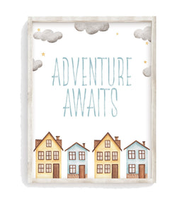 Adventure Awaits Watercolor Nursery Decor Unframed Print Watercolor Nursery Decor Unframed Print