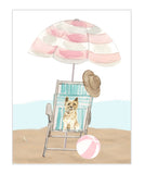 Cairn Terrier Puppy Dog at Beach Watercolor Dog Illustration Unframed Print, Nursery Decor, Kid's Bedroom, Laundry Room or Dog Lover