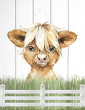 Highland Cow Lamb Watercolor Farm Animal Barnyard Rustic Shiplap Farmhouse Nursery Decor Set of 3 Unframed Prints