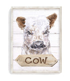 Cow Watercolor Farm Animal Rustic Shiplap Farmhouse Nursery Decor Unframed Print