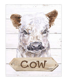Cow Watercolor Farm Animal Rustic Shiplap Farmhouse Nursery Decor Unframed Print