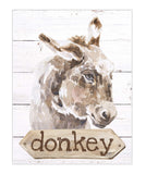 Donkey Watercolor Farm Animal Rustic Shiplap Farmhouse Nursery Decor Unframed Print