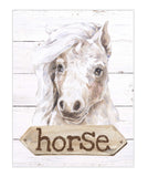 Horse Watercolor Farm Animal Rustic Shiplap Farmhouse Nursery Decor Unframed Print