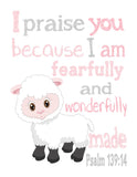 Farm Animals Christian Nursery Decor Set of 4 Unframed Prints, Cow, Pig, Sheep and Horse with Bible Verses