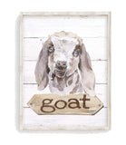 Goat Watercolor Farm Animal Rustic Shiplap Farmhouse Nursery Decor Unframed Print