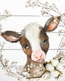 Rustic Farm Nursery Decor Set of 4 Unframed Farmhouse Prints Cow Pig Horse Goat Cotton Wreath Shiplap