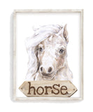 Horse Watercolor Farm Animal Rustic Farmhouse Nursery Decor Unframed Print