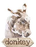 Donkey Watercolor Farm Animal Rustic Farmhouse Nursery Decor Unframed Print