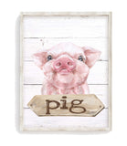 Pig Watercolor Farm Animal Rustic Shiplap Farmhouse Nursery Decor Unframed Print