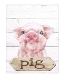 Pig Watercolor Farm Animal Rustic Shiplap Farmhouse Nursery Decor Unframed Print