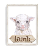 Lamb Watercolor Farm Animal Rustic Farmhouse Nursery Decor Unframed Print