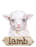 Lamb Watercolor Farm Animal Rustic Farmhouse Nursery Decor Unframed Print