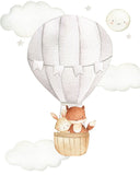 Woodland Animals Watercolor Hot Air Balloon Gender Neutral Nursery Set of 3 Unframed Prints Fox Raccoon Moose Bunny Mouse
