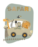 Safari Boho Animals Nursery Decor Set of 3 Unframed Prints Monkey, Zebra, Giraffe and Lion - Gender Neutral Jungle Baby