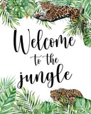 Welcome to the Jungle Watercolor Rainforest Jungle Animals Nursery Decor Set of 3 Unframed Prints Jaguar and Ocelot