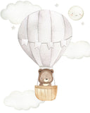 Woodland Animals Watercolor Hot Air Balloon Gender Neutral Nursery Set of 3 Unframed Prints Fox Bear Deer