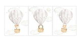 Woodland Animals Watercolor Hot Air Balloon Gender Neutral Nursery Set of 3 Unframed Prints Fox Hedgehog Deer