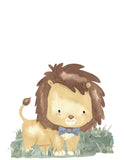 Handsome Little One Watercolor Lion Safari Animals Nursery Decor Set of 3 Unframed Prints