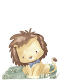 Handsome Little One Watercolor Lion Safari Animals Nursery Decor Set of 3 Unframed Prints