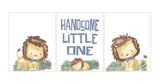 Handsome Little One Watercolor Lion Safari Animals Nursery Decor Set of 3 Unframed Prints